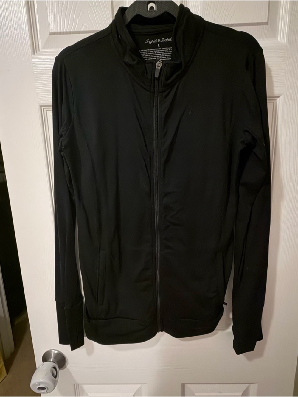 Ingrid & Isabel Black Full-Zip Lightweight Jacket